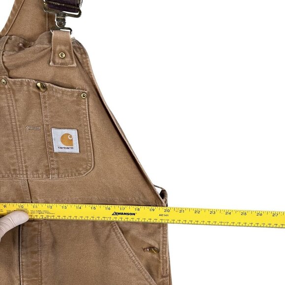 Carhartt 40x30 Canvas Duck Bib Overalls Insulated Double Knee Workwear USA Made - Picture 10 of 16